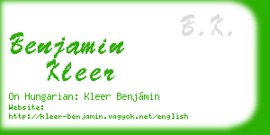 benjamin kleer business card
